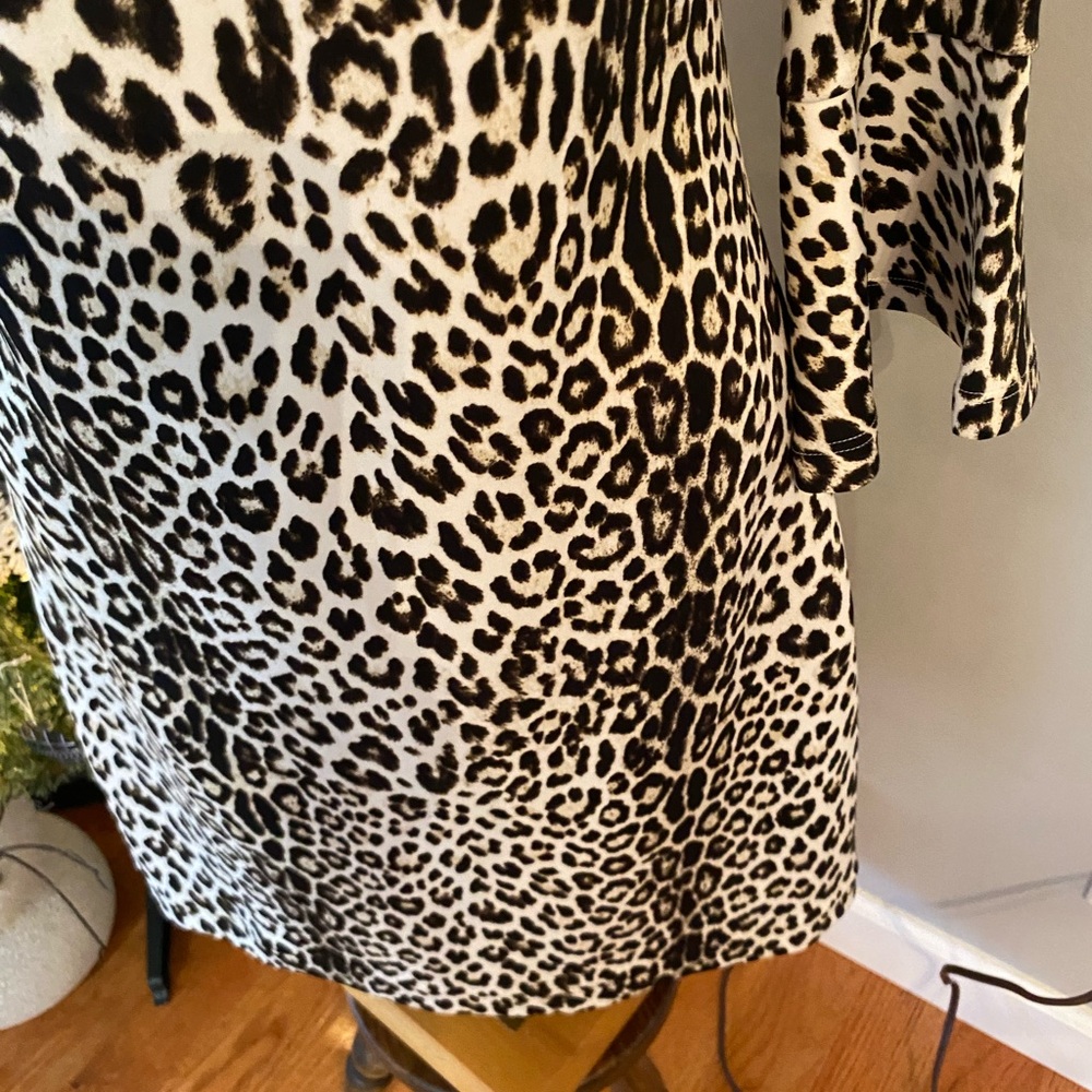 New York and Company Leopard Print Dress Size 10 - Picture 3 of 5